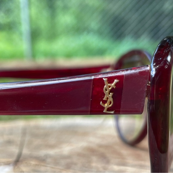 YSL Yves Saint Laurent 8702 red cat eye sunglasses - Picture 13 of 14